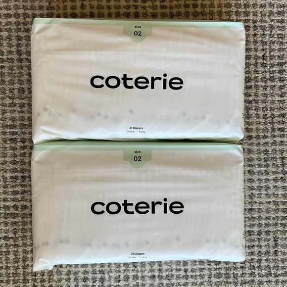 Coterie Other New Coterie Diaper Size 2 2 Packs 62 Diapers Poshmark